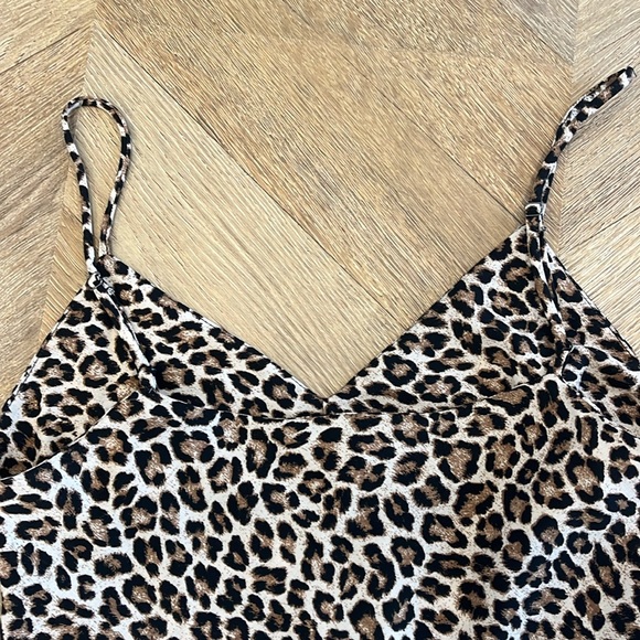 AUDREY 3+1 Dress Womens Sz Medium Brown Animal Print Slip dress - Picture 8 of 12